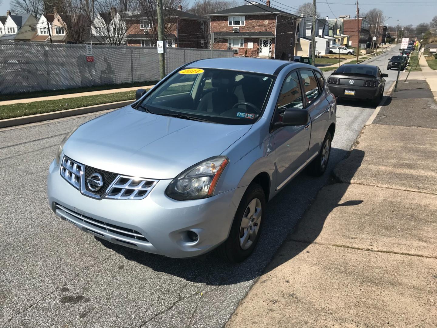 2014 Blue /Gray Nissan Rogue S (JN8AS5MV1EW) with an 2.5 V4 engine, Automatic transmission, located at 577 Chester Pike, Prospect Park, PA, 19076, (610) 237-1015, 39.886154, -75.302338 - Photo#3